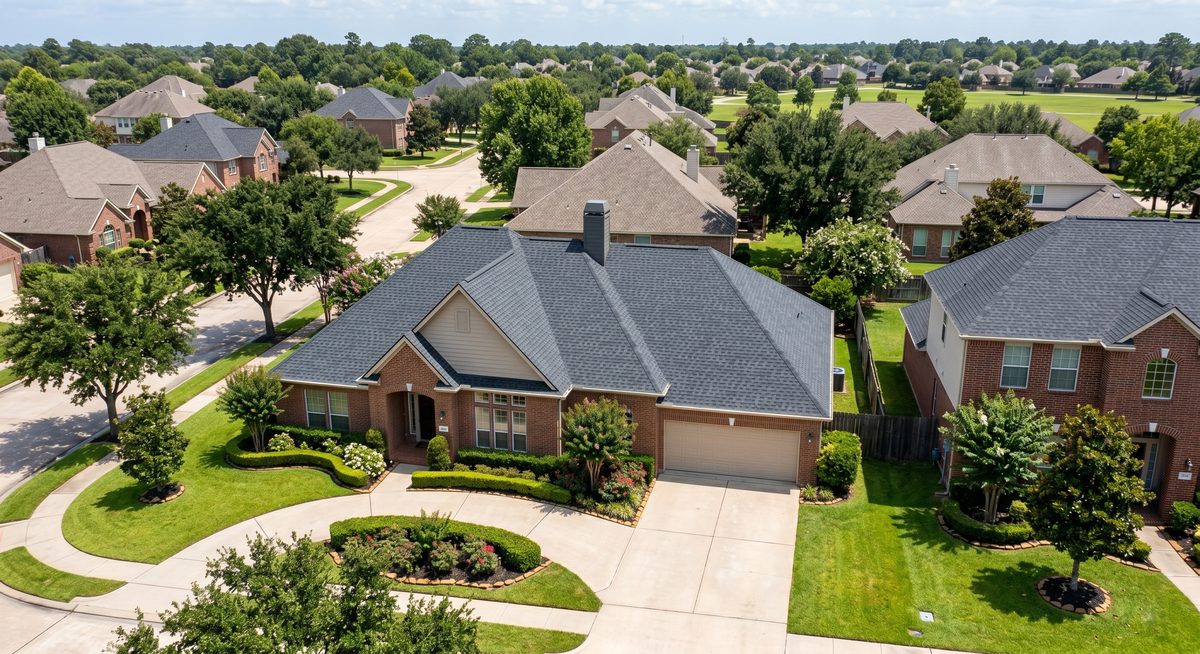 Completed roof replacement on Houston home